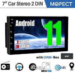 Mopect 7 2 Din Android 11 Dab+ Voiture Stereo Bluetooth Radio Head Unit Mp5 Player