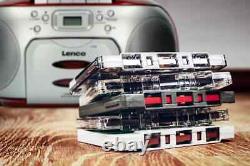 Nouveau Lenco SCD-420RD Boombox stéréo portable rouge avec radio FM, lecteur CD et cassette