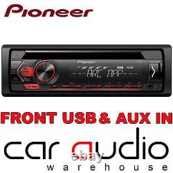 Pionnier DEH-S120UB CD MP3 USB AUX 1 RCA Lecteur Radio Stéréo pour Voiture avec Affichage ROUGE
