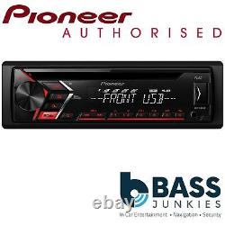 Pionnier DEH Simple Din USB CD MP3 AUX Dans RCA Autoradio Lecteur Rouge Display