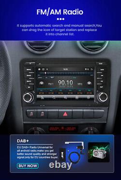 Pour Audi A3 S3 RS3 2003-2012 Lecteur de radio stéréo pour voiture 7'' GPS Navi BT RDS Carplay