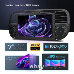 Pour Fiat 500 2007-2015 7 Android 12.0 8-core 4+64 Go Voiture Gps Stereo Radio Player