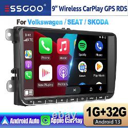 Pour VW GOLF MK5 MK6 9 Apple Carplay Autoradio Android 13 Lecteur GPS 32GO