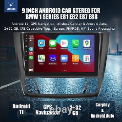 Pour la série 1 de BMW E88 E82 E81 E87, lecteur GPS stéréo de voiture Android CarPlay avec DAB+.