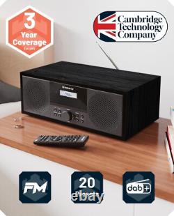 Radio DAB+ Bluetooth Oakcastle et lecteur CD 60W stéréo Hi-Fi avec télécommande, FM, Du
