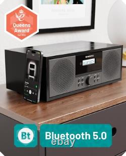 Radio DAB+ Bluetooth Oakcastle et lecteur CD 60W stéréo Hi-Fi avec télécommande, FM, Du