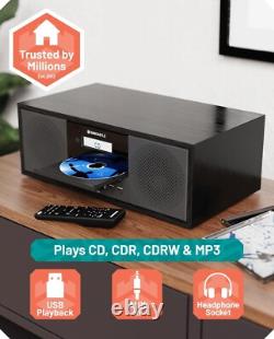 Radio DAB+ Bluetooth Oakcastle et lecteur CD 60W stéréo Hi-Fi avec télécommande, FM, Du