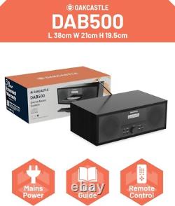 Radio DAB+ Bluetooth Oakcastle et lecteur CD 60W stéréo Hi-Fi avec télécommande, FM, Du