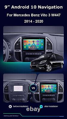Radio De Voiture Pour Mercedes Vito W447 2014-2020 Gps Sat Nav Dab+android10 Wifi Stéréo