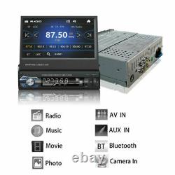 Single 1din Auto Radio Stereo 7 Bluetooth Mp5 Lecteur Gps Sat Nav Carte Ue + Caméra