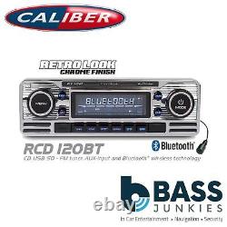 Style rétro BLUETOOTH CD MP3 USB 75x4 W Autoradio Lecteur Radio ARGENT RCD120BTS